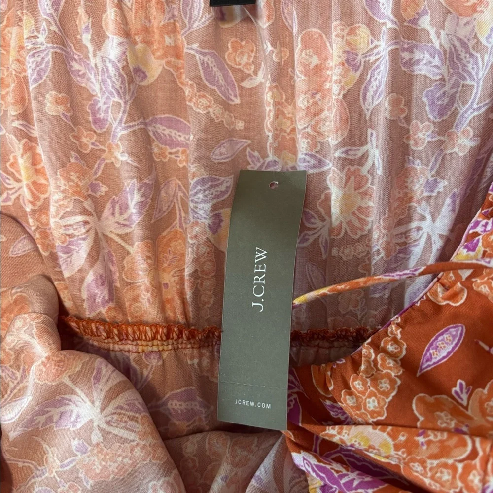 J. Crew Tiered Floral Orange Maxi Dress. Size S. NWT. - Picture 10 of 12
